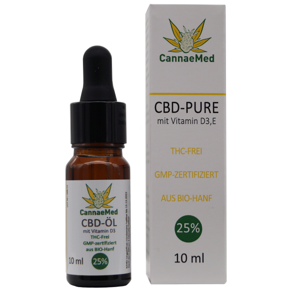 Produktbild CBD-Pure mit Vitamin E und D3, 25% CBD, 10 ml