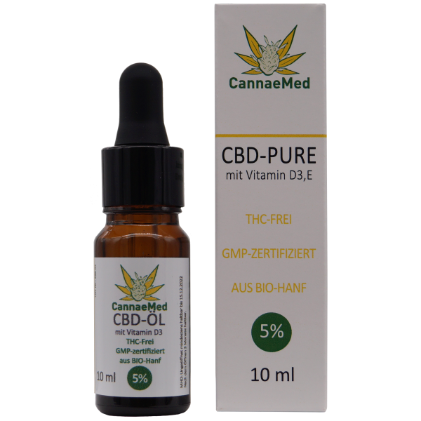 Produktbild CBD-Pure mit Vitamin E und D3, 5% CBD, 10 ml